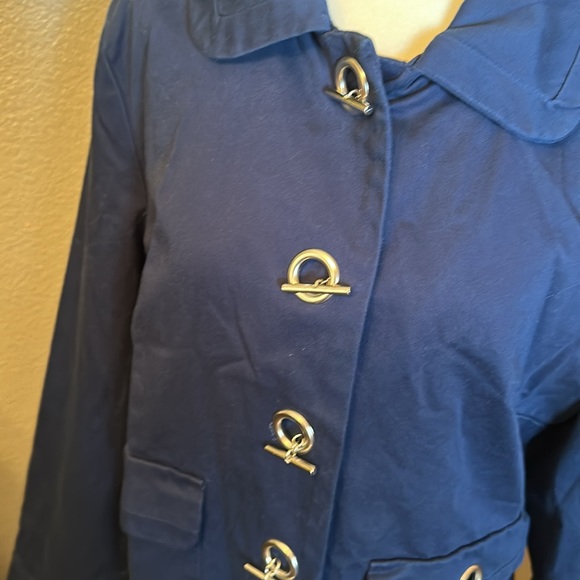 Merona size XL blue peacoat style grommet and hook closure side pocket - Picture 3 of 7